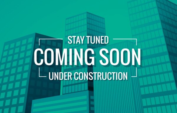 sstay tuned coming soon text with building at background